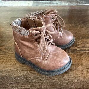 Toddler Brown Lace-Up Ankle Boots